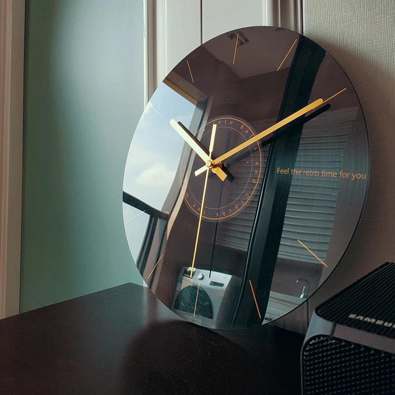 Luxury Watch House - Luxe Stille Wandklok Woonkamer Glas Klokken