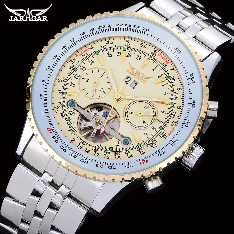 Tourbillon Movement Watch - Jaragar Heren Horloges Luxe Rvs Tourbillon