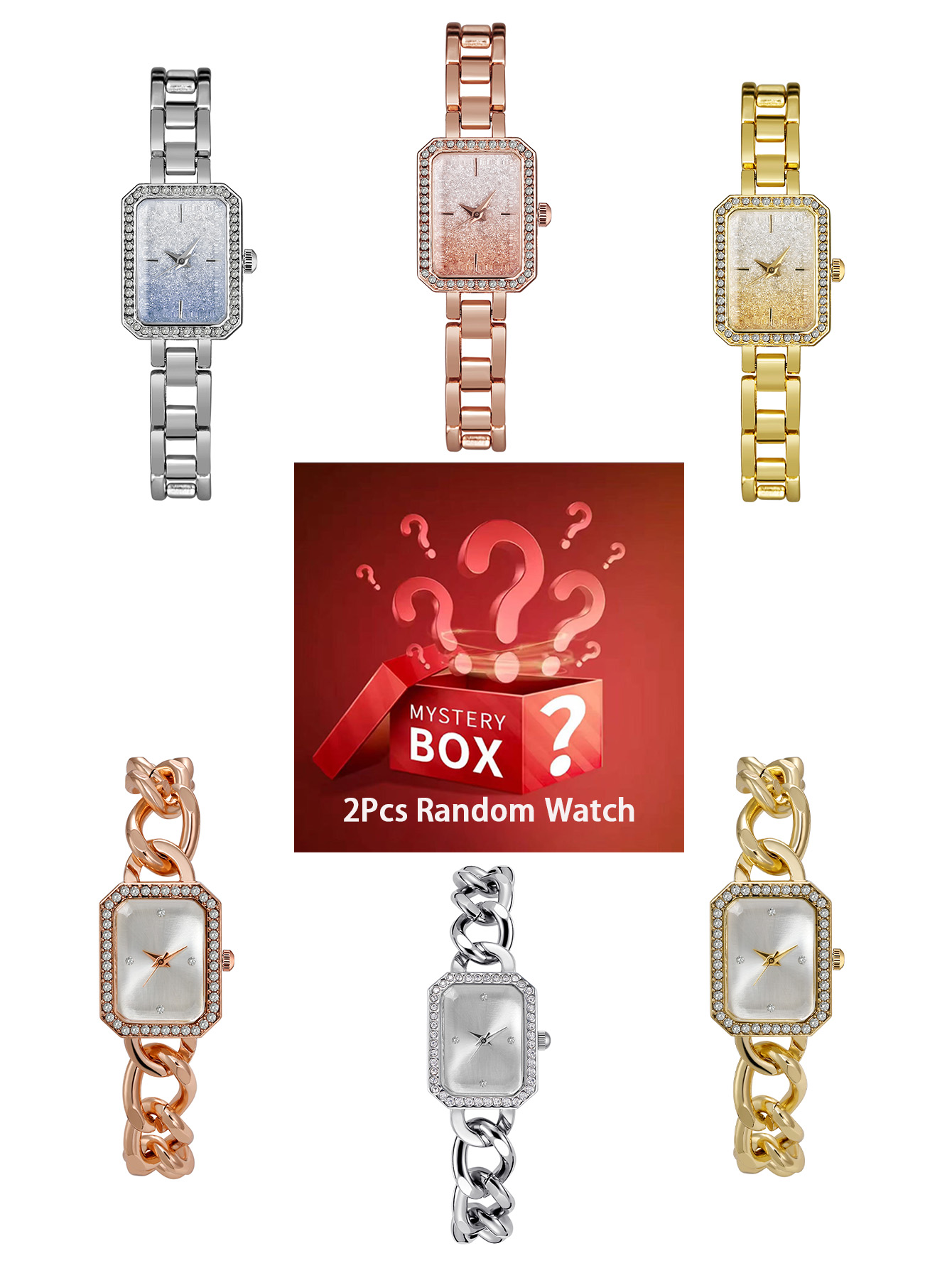 Luxury Watch Diamond - 2-delige dameshorloges mystery box willekeurige verzending
