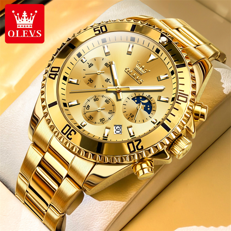 Luxury Watch Manufacturers - Olevs Horloge Heren Topmerk Luxe Gouden