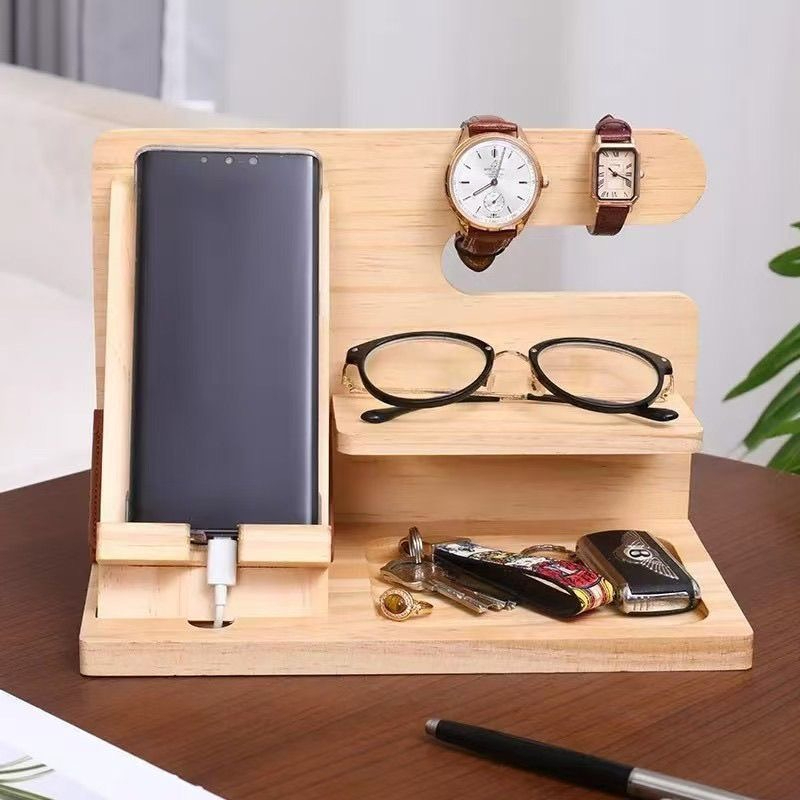 Luxury Watch House - Licht luxe houten walnoot opbergrek nachtkastje