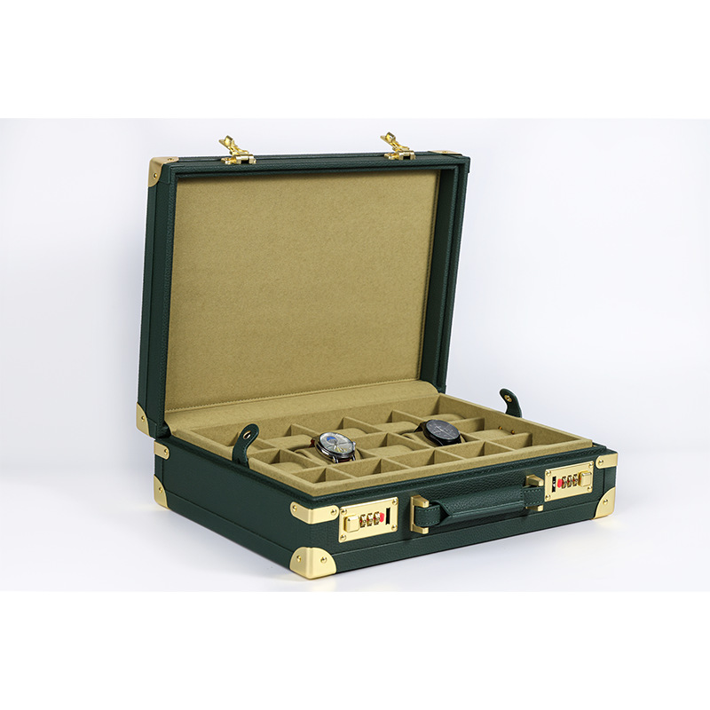 Luxury Watch Leather - OEM ODM Luxe 15-vakjes groene PU