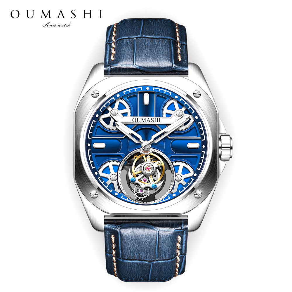 Luxury Watch Leather - 41 mm luxe herenhorloge Tourbillon Roestvrij