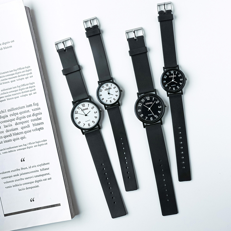Luxury Watch Straps - Eenvoudige zwarte horloge quartz horloges voor