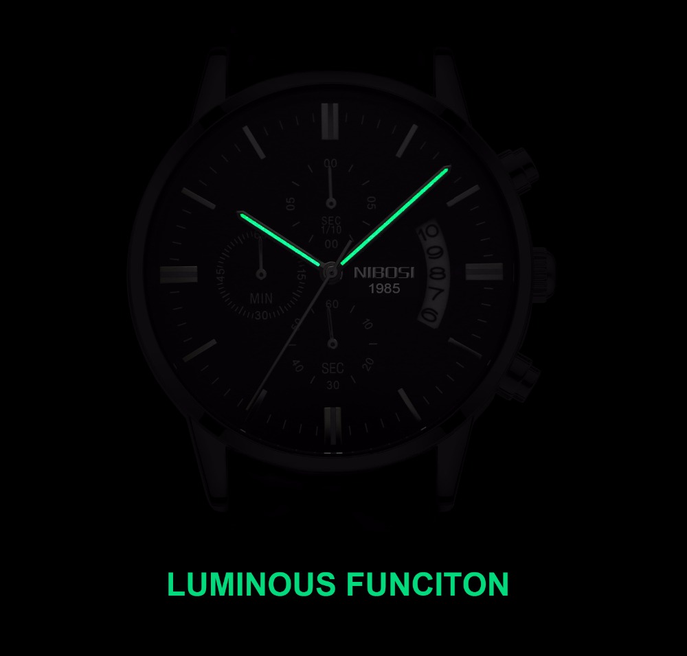 Nibosi Roestvrij Staal Black Q - Luxury Watch Manufacturers recensie en prijs