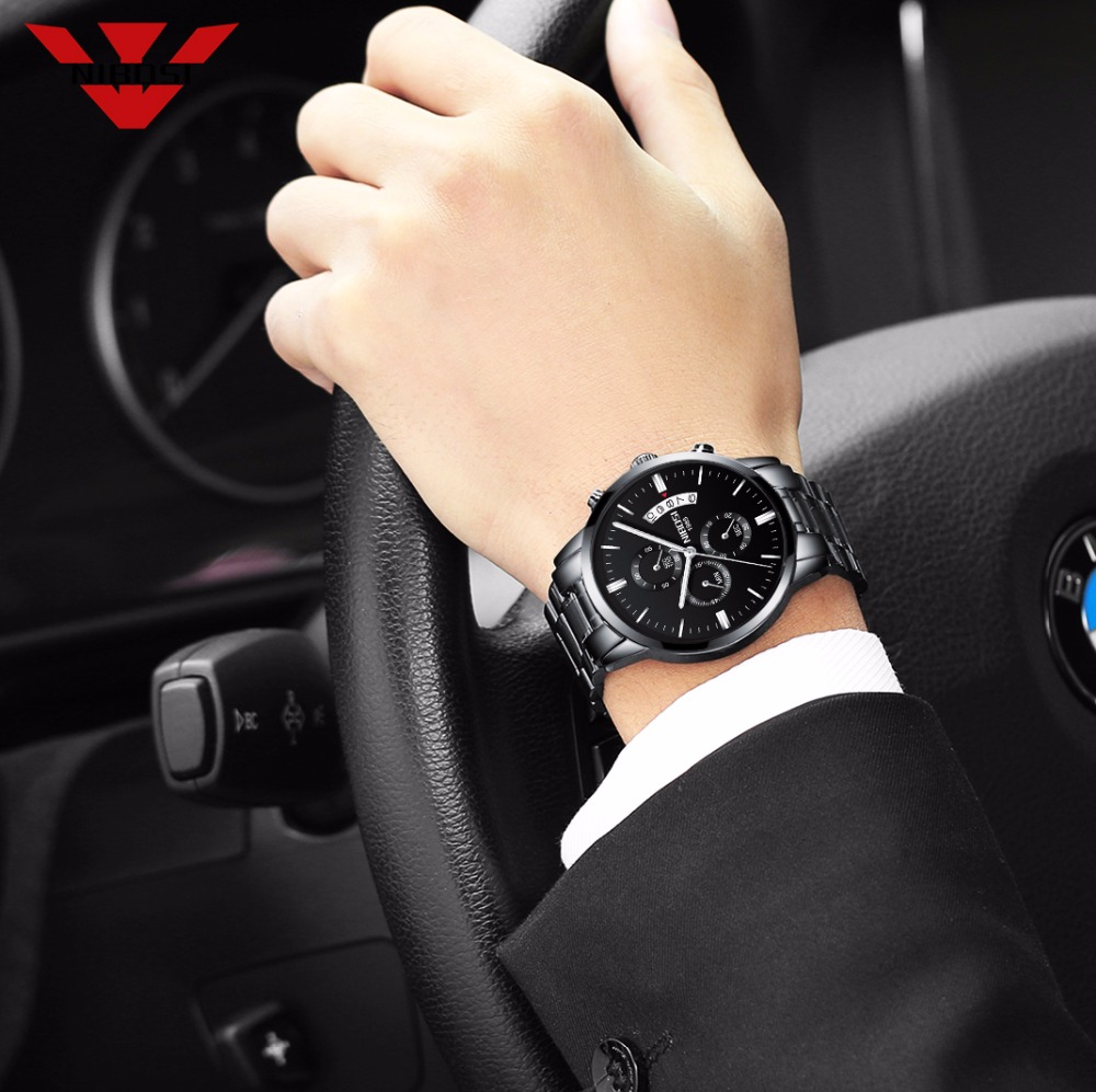 Nibosi Roestvrij Staal Black Q - Luxury Watch Manufacturers recensie en prijs