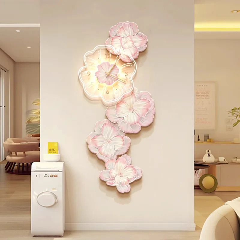 Roze Bloem Licht Luxe Wandklok - Luxury Watch House recensie en prijs