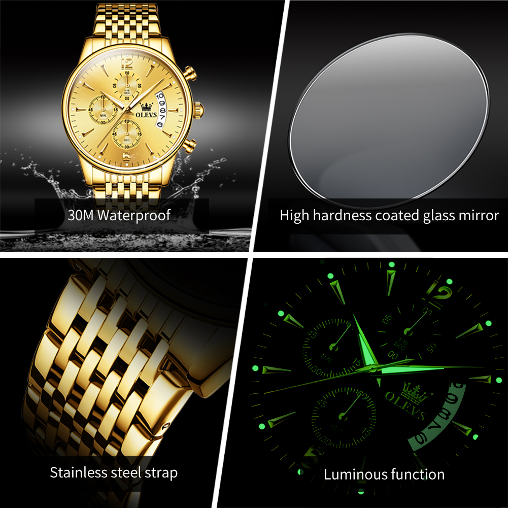 OLEVS merk luxe gouden quartz  - Luxury Watch Manufacturers recensie en prijs