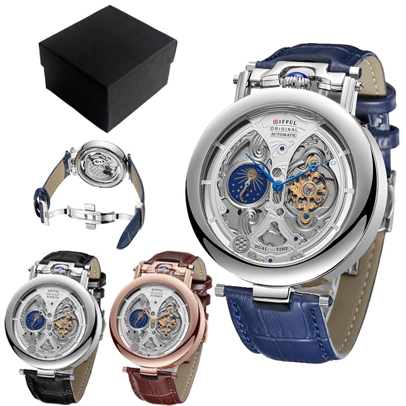DIFFUL Luxe grote skelet wijze - Tourbillon Movement Watch recensie en prijs