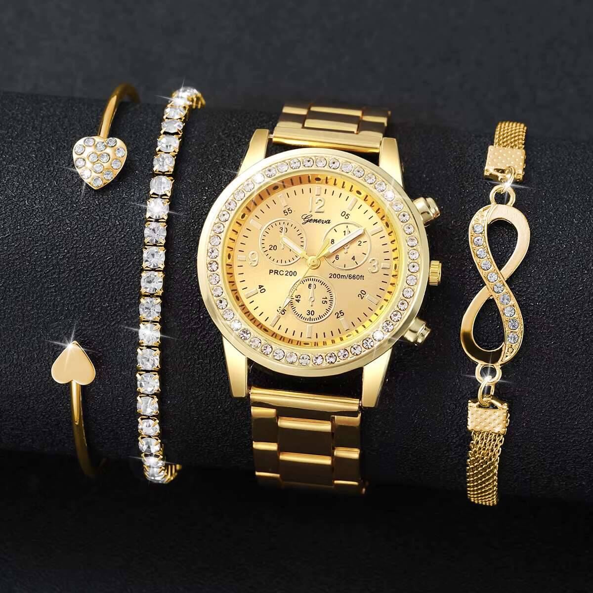 4 stks/set luxe strass damesho - Luxury Watch Storage recensie en prijs