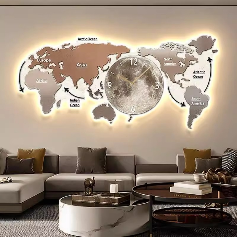Wereldkaart Glowing Wandklok W - Luxury Watch House recensie en prijs