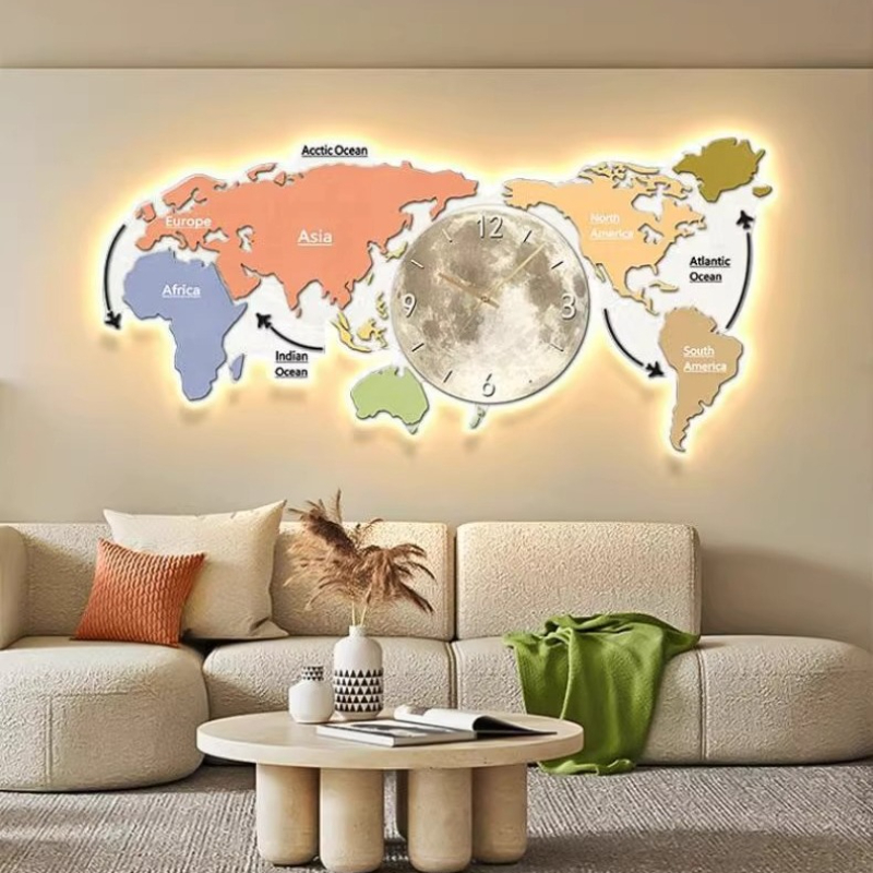 Wereldkaart Glowing Wandklok W - Luxury Watch House recensie en prijs