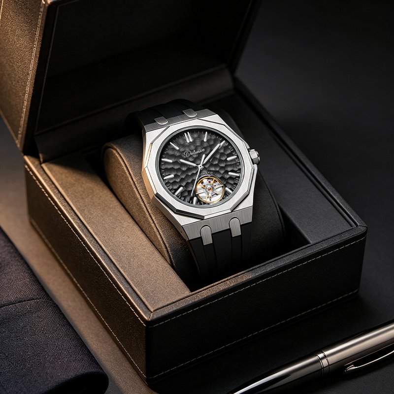 Heren Octagon Hollow Tourbillo - Tourbillon Movement Watch recensie en prijs